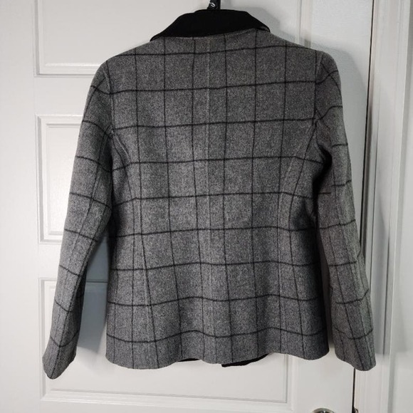 Alexandra Bartlett Jacket Gray/Black Medium 100% Wool Blazer Old Money Luxury - Picture 4 of 4